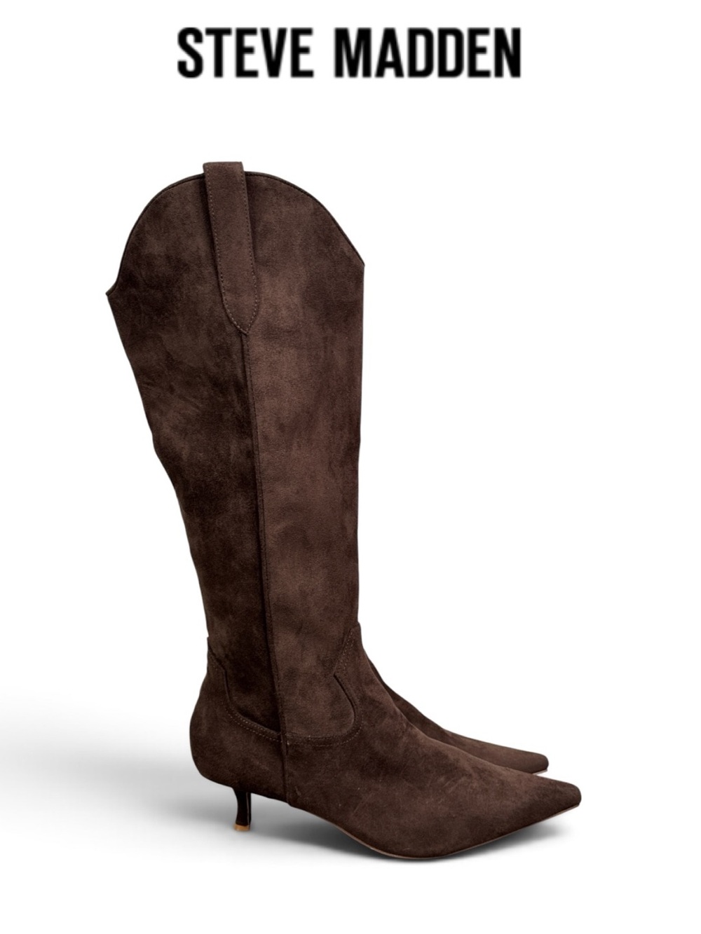 NWT STEVEN BY STEVE MADDEN BRITT BROWN WESTERN KITTEN HEEL BOOTS SIZE 11